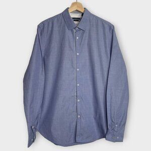 IKKS Men's Long Sleeve Button Up Dress Shirt Size L